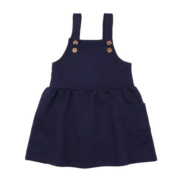 Walkiddy Kinder Latzkleid GOTS zertifiziert, Bio-Baumwolle, navy, weich & elastisch, bequem, Alltag – Walkiddy, Blau, – Produktbild 1 von 2