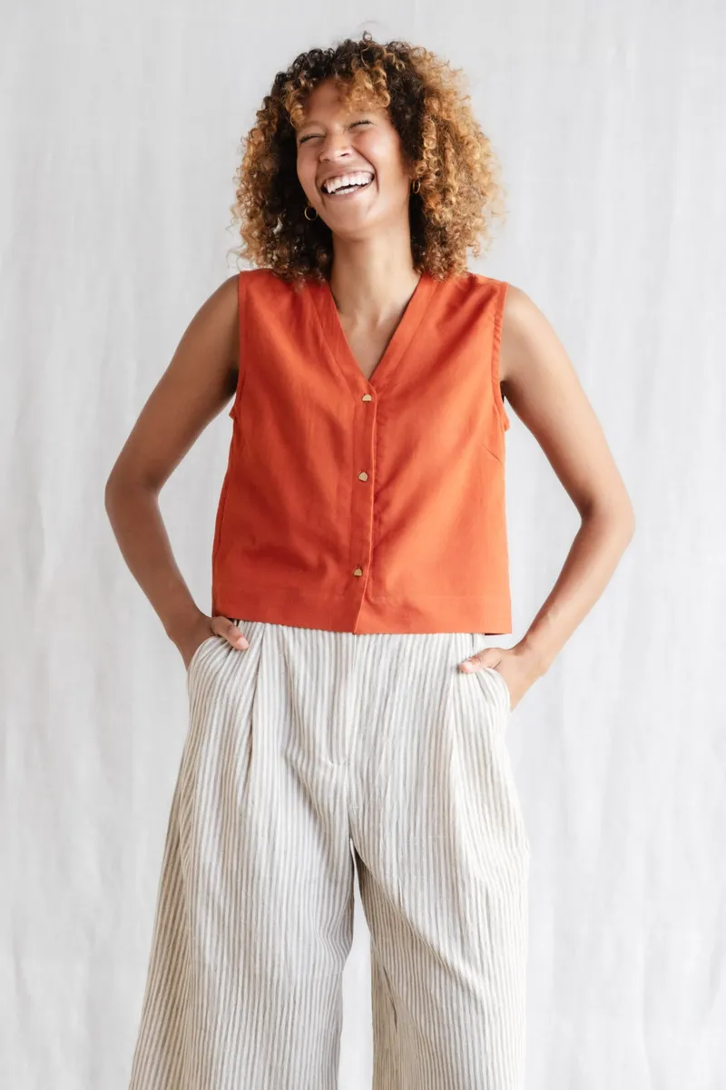 Jyoti - Fair Works Jyoti - Fair Works Damen vegan Top Chatania Terrakotta, Orange, – Produktbild 2 von 2