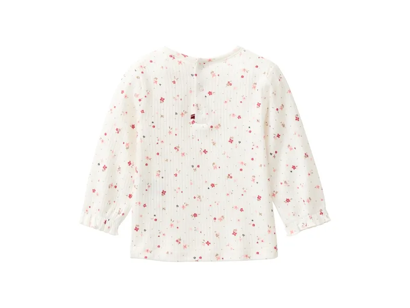 People Wear Organic People Wear Organic Langarm-Shirt kleine Blümchen weiß 62/68, Weiß, – Produktbild 2 von 2