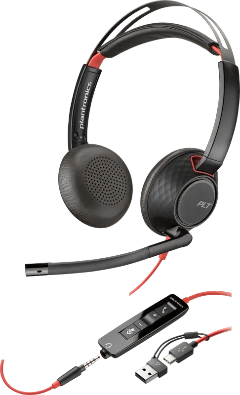 Poly Poly Blackwire 5220 MS Kabelgebundenes Office-Headset, Schwarz, – Produktbild 2 von 5