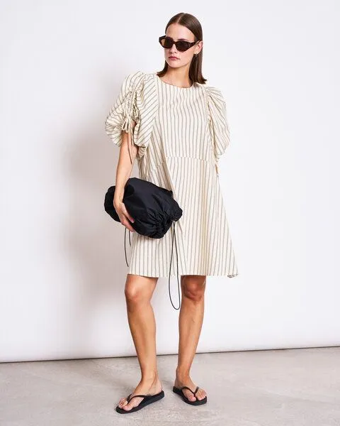 JAN N JUNE JAN N JUNE Minikleid MALUS aus Baumwolle, Buttermilk striped, – Produktbild 1 von 3