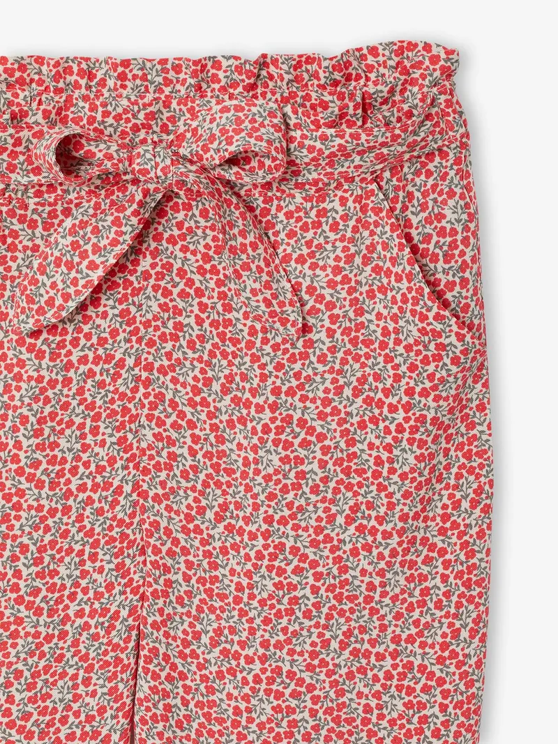 Vertbaudet Mädchen 3/4-Hose aus fließendem Stoff, Rot, – Produktbild 2 von 3