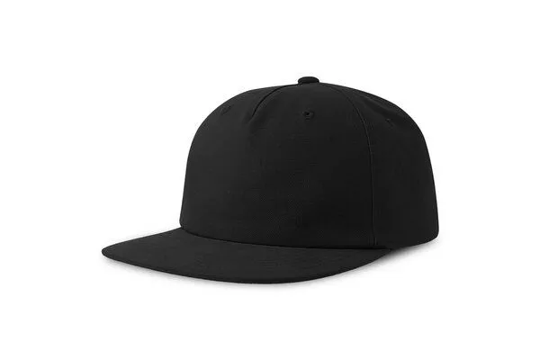 Atlantis Headwear Atlantis Headwear Old-School-Kappe aus einer Mischung aus recyceltem und Bio-Baumwoll, Schwarz, – Produktbild 2 von 4
