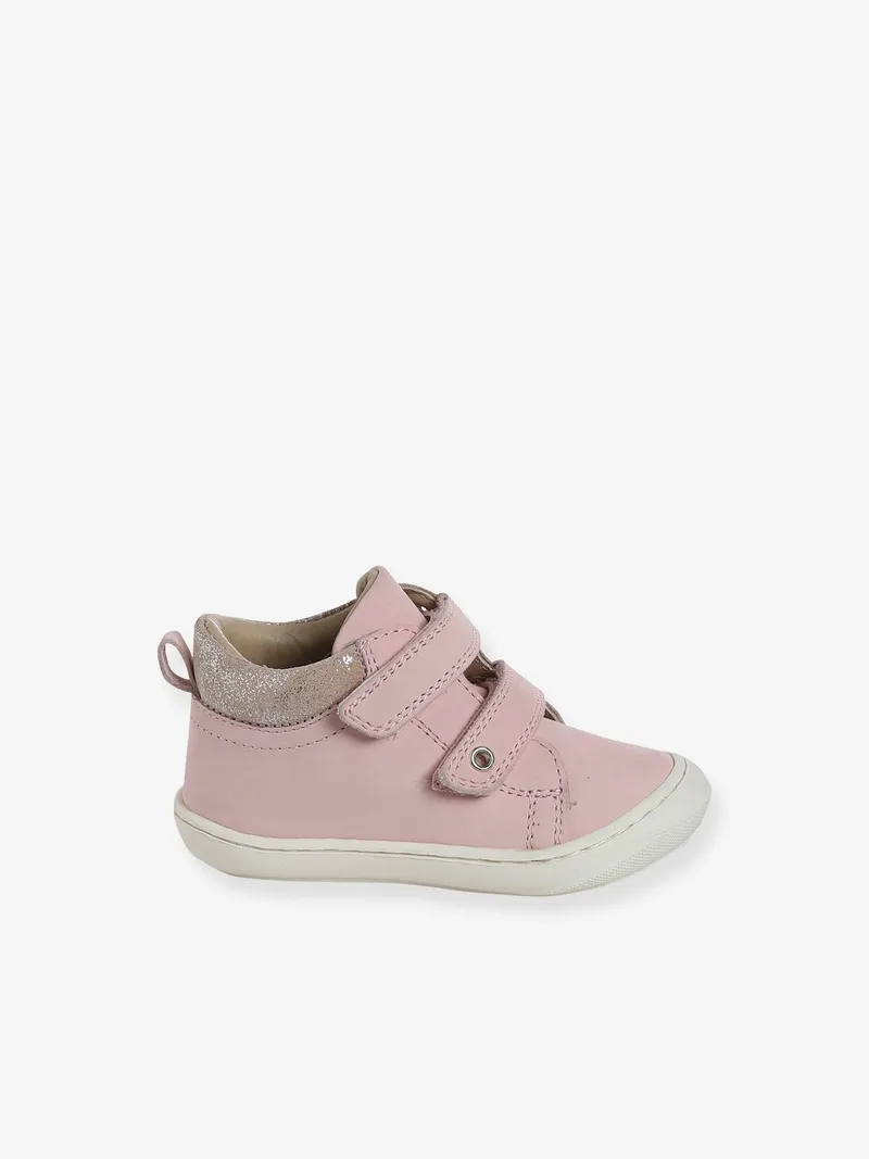 Vertbaudet Vertbaudet Baby Lauflernschuhe mit Klett aus weichem Leder, Pudrig rosa, – Produktbild 2 von 4