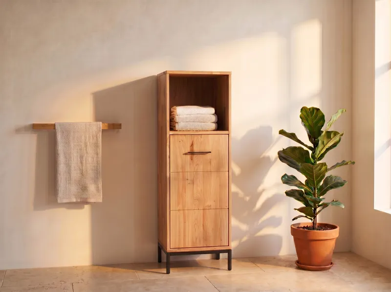 allnatura allnatura Badschrank "Sora" | mit 2 Schubladen | H115xB40xT35 cm – Produktbild 2 von 2