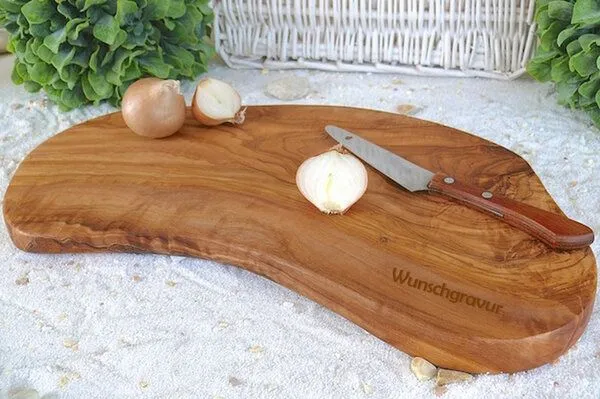 Olivenholz erleben Olivenholz erleben Schneidebrett Rustikal XXL ohne Rille aus Olivenholz (>50 cm) – Produktbild 2 von 8