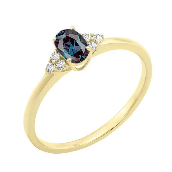 Eppi Eppi Verlobungsring mit Alexandrit und Diamanten Sheldo, Gelb, – Produktbild 1 von 4