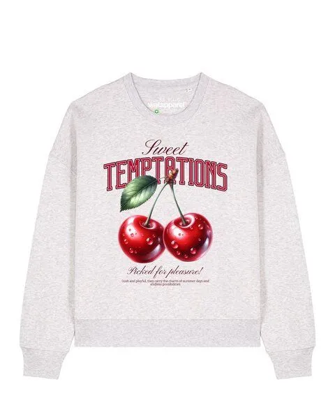 watapparel watapparel Sweatshirt Frauen Sweet Temptations, Cool heather grey, – Produktbild 1 von 2