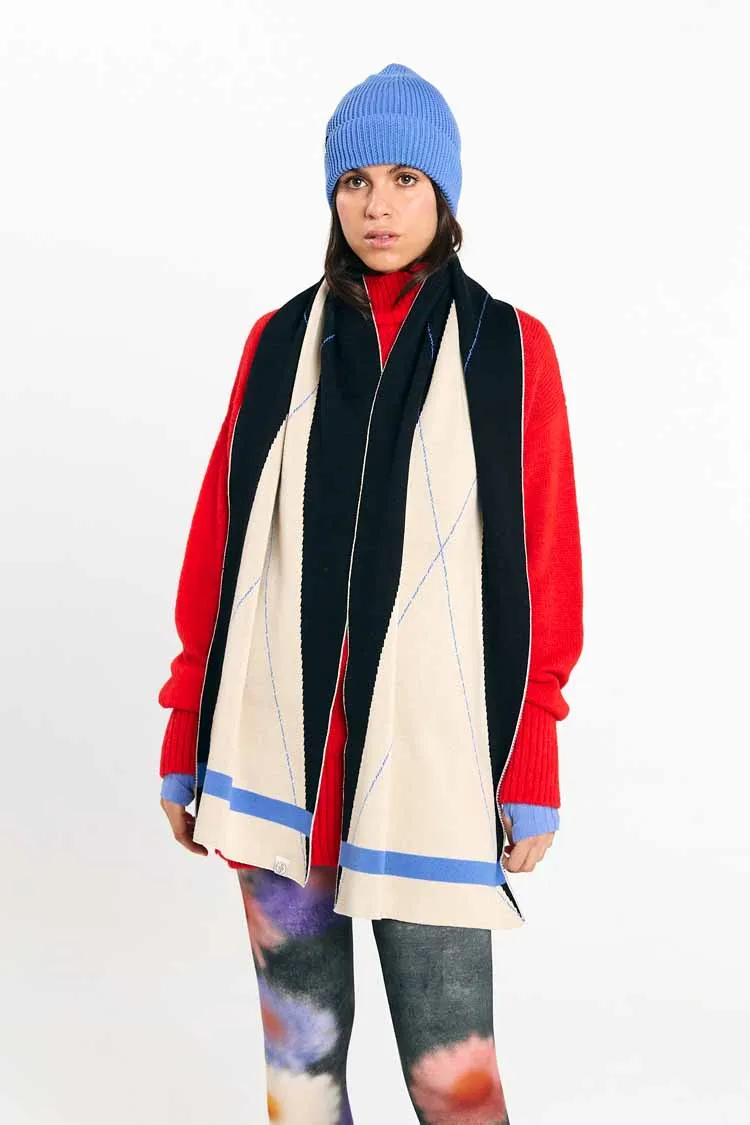 SUITE13LAB SUITE13LAB Damen vegan Schal London Argyle Schwarz, Schwarz, – Produktbild 1 von 2