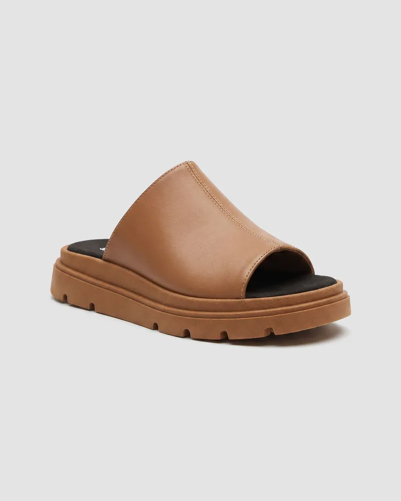 BOHEMA BOHEMA Damen vegan Pantoletten Kado Kamelbraun, Hellbraun, – Produktbild 1 von 2