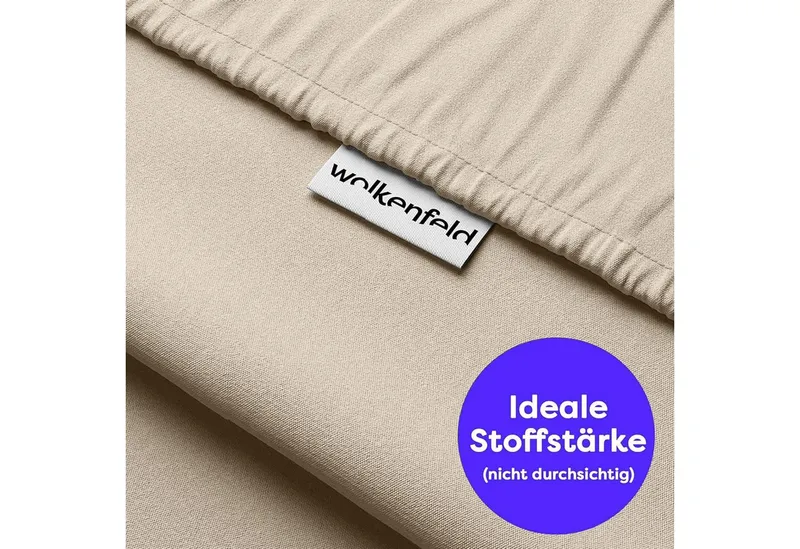 Wolkenfeld Kissenbezug Renforcé Kissenbezug Baumwolle - Natürlich weiches Schlafgefühl, (1 Stück), Größe 80x80, 40x80 und 70x90 cm, versteckter Reißverschluss, Beige, – Produktbild 4 von 6