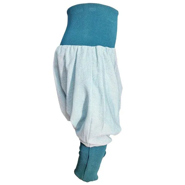 liebewicht liebewicht Feste Yogahose Sarouelhose Pumphose türkis aus Biobaumwolle Gr.56-116 – Produktbild 3 von 4