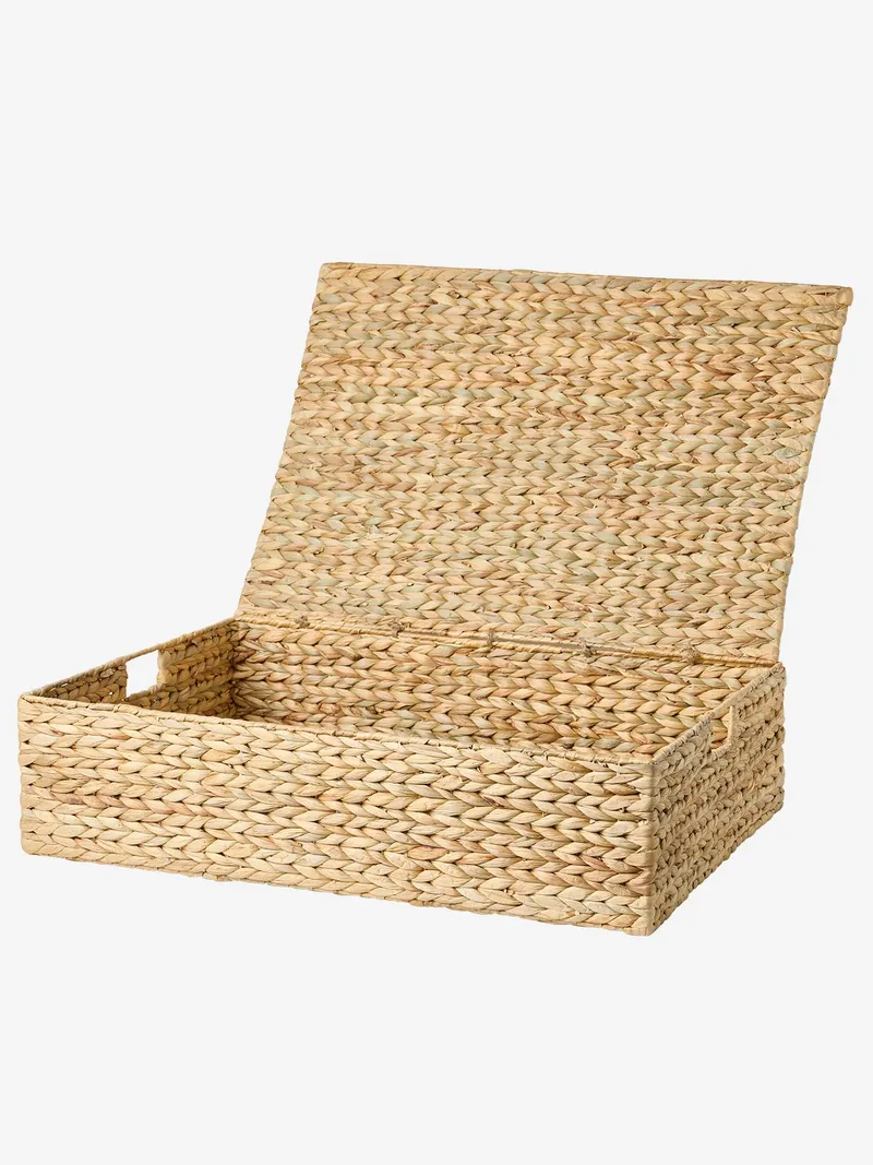 Vertbaudet Unterbett-Aufbewahrungskorb aus Wasserhyazinthe Kinderzimmer en, Beige golden, – Produktbild 3 von 3