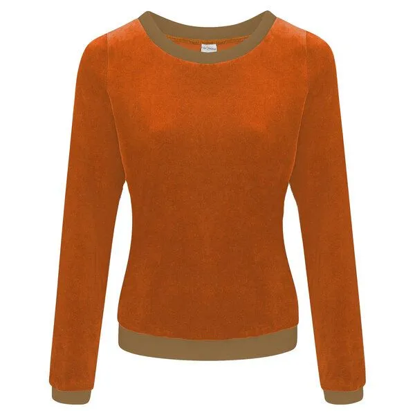 Frija Omina Frija Omina Bio Nicki Pullover Onne, Karamell/graubraun (orange), – Produktbild 1 von 4