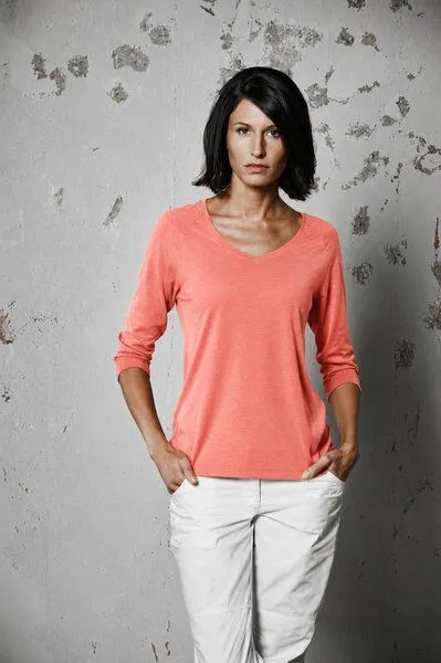 HempAge HempAge Raglanshirt mit 3/4-Arm Hanf/Biobaumwolle, Peach (orange), – Produktbild 2 von 4
