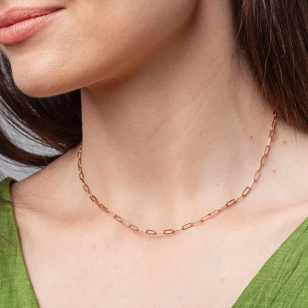 ALEXASCHA ALEXASCHA Dünne Gliederkette mit ovalen Gliedern | silber, gold, roségold | 18k Vergoldung, Gold, – Produktbild 2 von 6