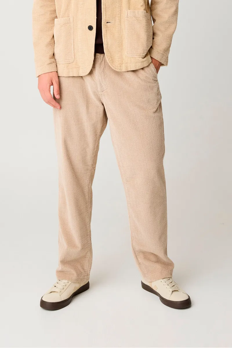 KnowledgeCotton Apparel KnowledgeCotton Apparel Herren vegan Cordhose Fig Comfort Hell Federgrau, Hellgrau, – Produktbild 2 von 2