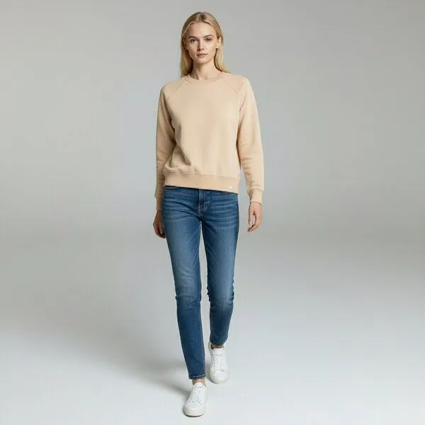PETER JO PETER JO Damen Bio-Sweatshirt – Willow, Taupe, – Produktbild 1 von 4