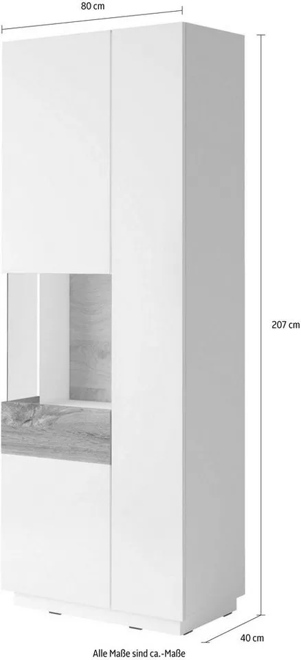 OTTO home Vitrine SILKE Höhe 207 cm, Weiß, – Produktbild 3 von 8