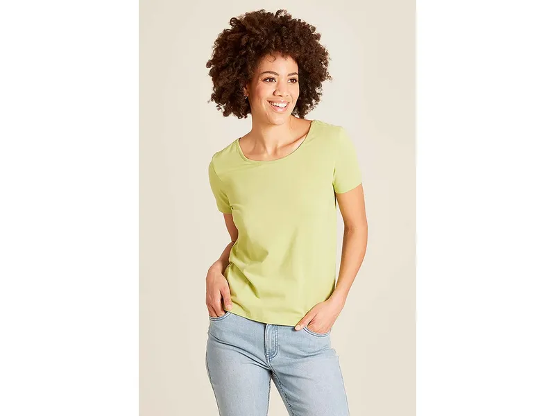 Tranquillo tranquillo Bio-Damen-T-Shirt mit gekreuzten Rückendetails, herbal green, Gr. L – Produktbild 1 von 1