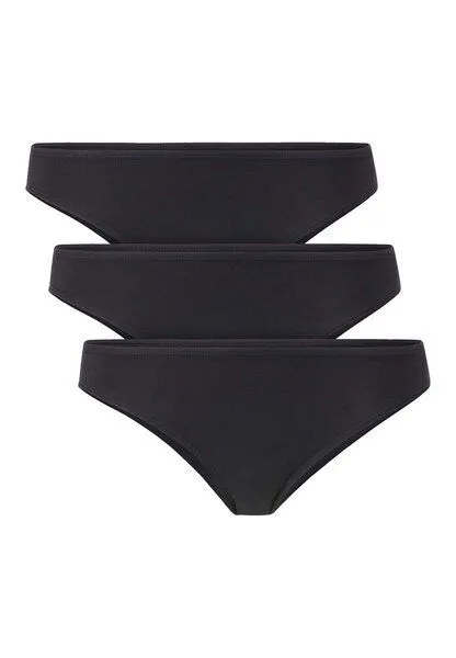 hessnatur hessnatur Slip Regular Cut 3er Pack COTTON FEEL aus Bio-Baumwolle, Schwarz, – Produktbild 3 von 4