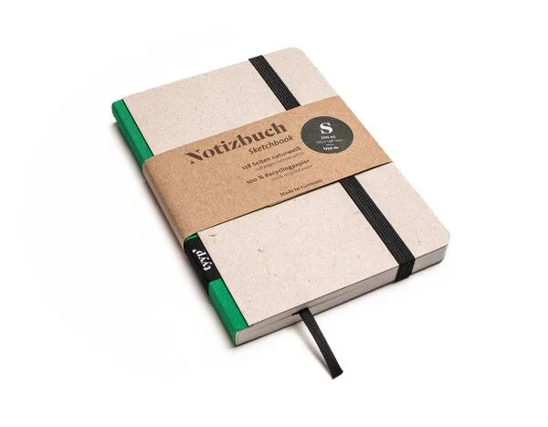 tyyp tyyp Notizbuch A6 – 100% Recyclingpapier – handmade – Klassik Öko, Grün, – Produktbild 1 von 4