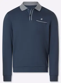 marco donati Langarm-Poloshirt rauchblau – Produktbild 1 von 1