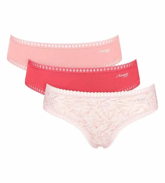 Sloggi Sloggi 3er Pack GO Crush Hipster Slip Bio-Baumwolle, Rot, – Produktbild 1 von 3