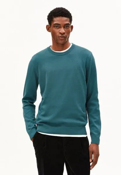 ARMEDANGELS ARMEDANGELS LOUKAA Herren Pullover aus Bio-Baumwolle, Petrol velvet, – Produktbild 1 von 4