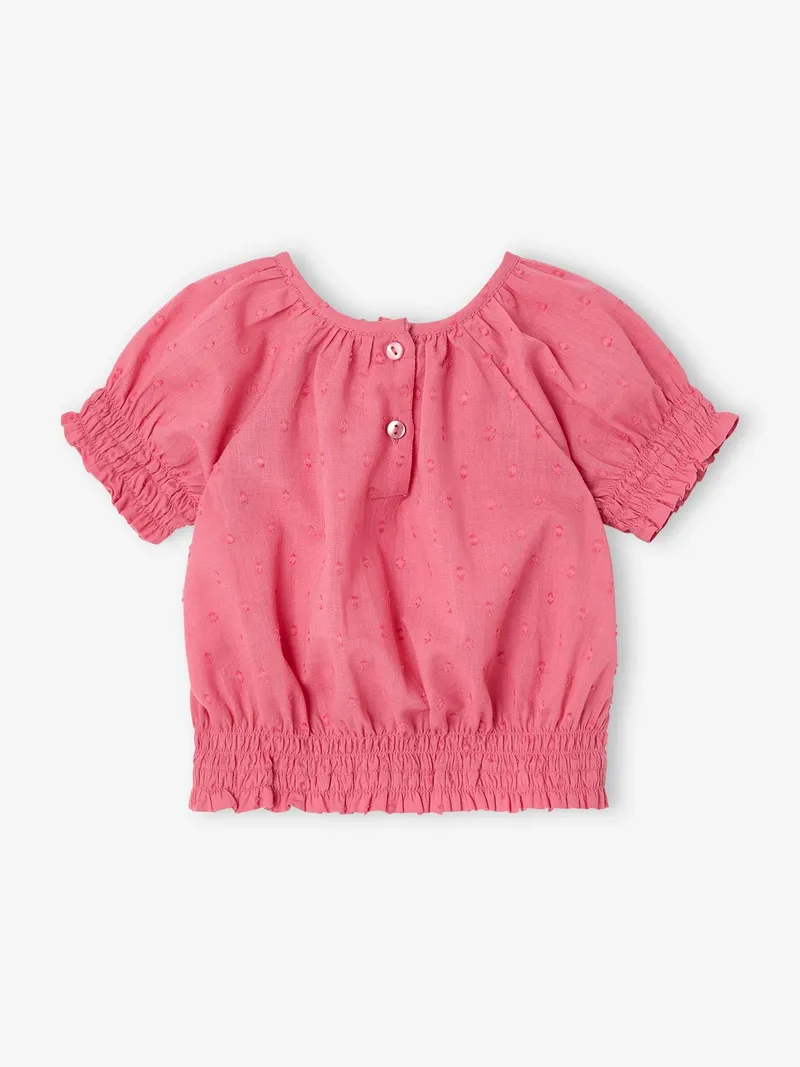 Vertbaudet Mädchen Baby Bluse mit Strukturmuster, Erdbeer, – Produktbild 2 von 4