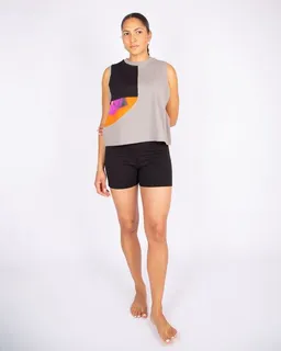 ÆVRIL ÆVRIL Damen Yogashirt // Floripa Print, Clay, Black // Bio-Baumwolle – Produktbild 1 von 1