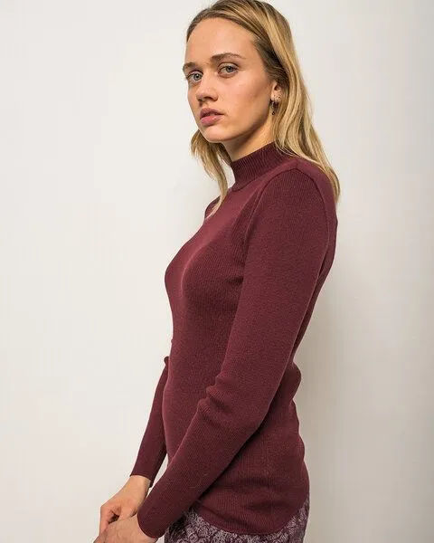 Alma & Lovis Alma & Lovis Rollkragen-Pullover aus Bio-Baumwolle | Rolli, Zinfandel (bordeaux), – Produktbild 4 von 4