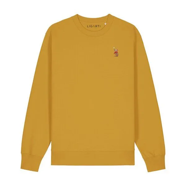 LIGARTI Bestickter Pullover – Thomas der Weihnachtshund – LIGARTI Tiermanufaktur, Senfgelb, – Produktbild 1 von 2