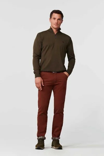 Meyer MEYER Thermo Supersoft Baumwoll-Chino, Rot (kupfer), – Produktbild 2 von 4