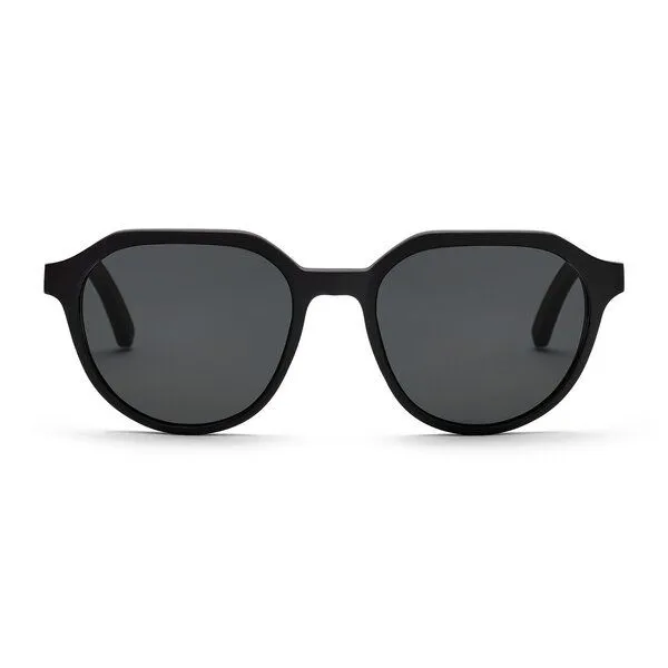 TAKE A SHOT TAKE A SHOT Holz Sonnenbrille für Herren und Damen mit Flattop Design, Schwarz (schwarz/walnuss/grau), – Produktbild 1 von 4