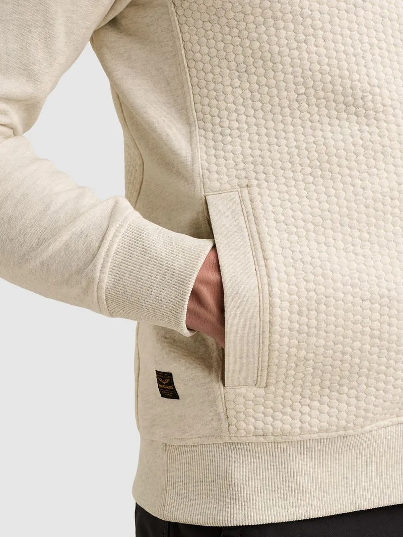 PME Legend PME Legend Strickjacke Interlock Bone White Melee, Wollweiß, – Produktbild 4 von 5