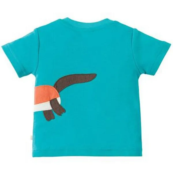 Frugi Frugi T-Shirt Otter in türkis Scout Applique Top – Produktbild 3 von 3
