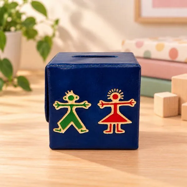 Janselo Harmony Kinder-Spardose aus Shanti-Leder in Blau – Produktbild 1 von 4