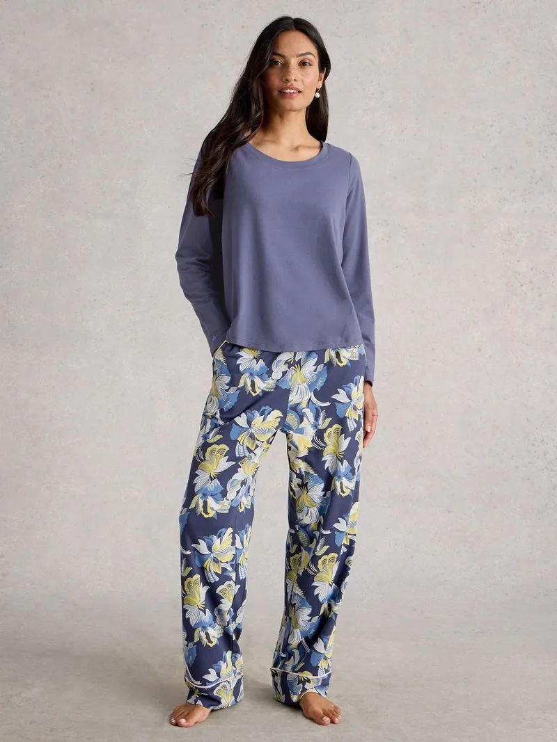 White Stuff Pyjamatop Eva aus Jersey - S, Violett, – Produktbild 2 von 4