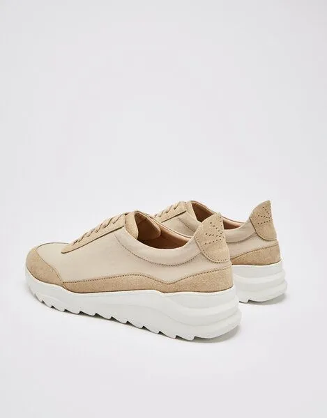NINE TO FIVE NINE TO FIVE #pedró veganer Sneaker, Herren Runner aus recycelter Mircofaser, Tan sea, – Produktbild 3 von 4
