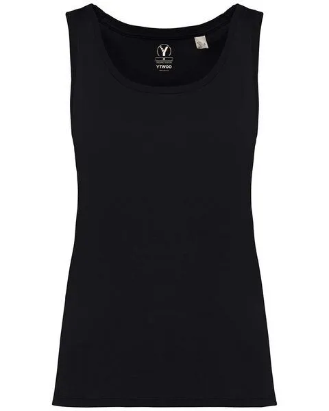 YTWOO YTWOO Damen Tank Top aus 100% Bio-Baumwolle, Schwarz, – Produktbild 1 von 3
