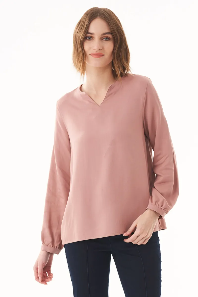 ORGANICATION ORGANICATION Damen vegan Bluse Ecovero Misty Rose, Rosa, – Produktbild 2 von 2