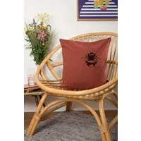 Hirschkind Hirschkind Bio-Kissenbezug 'Erdhummel' foxy mit schwarzem Druck 40*40 cm – Produktbild 1 von 1