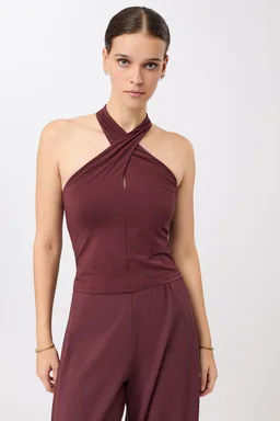 mandala MANDALA Damen vegan Top Tania Rubinrot – Produktbild 1 von 1