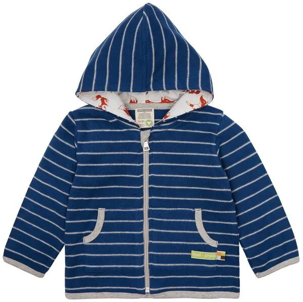 loud + proud loud + proud Babys & Kinder Jacke Ringel, GOTS-zertifiziert, Ultramarine(blau), – Produktbild 1 von 2