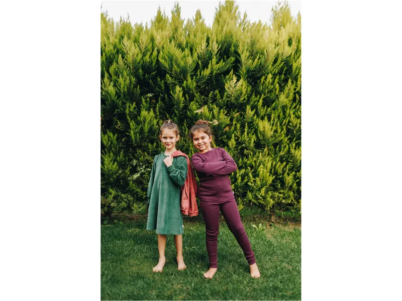Leela Cotton Leela Cotton Baby und Kinder Shirt Ripp Qualität Bio Baumwolle, Lila, – Produktbild 2 von 2