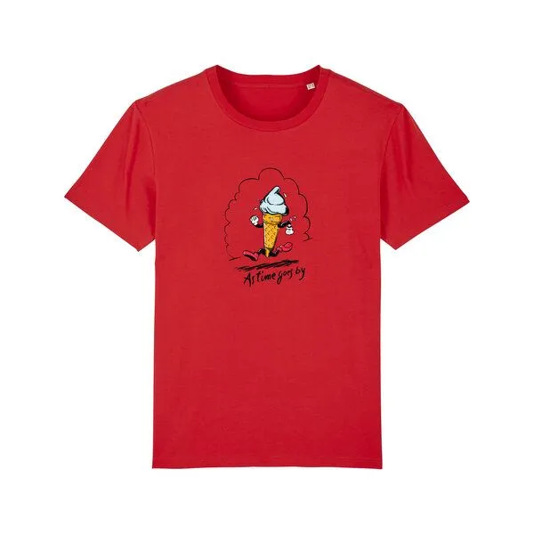 Spangeltangel Spangeltangel T-Shirt "Eis", T-Shirt, Bio-Baumwolle, Eiswaffel, Unisex, Sommer, Rot, – Produktbild 1 von 3