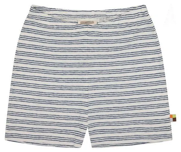 loud + proud loud + proud Babys & Kinder Short Streifen mit Leinen, GOTS-zertifiziert, Ultramarine(blau), – Produktbild 1 von 3