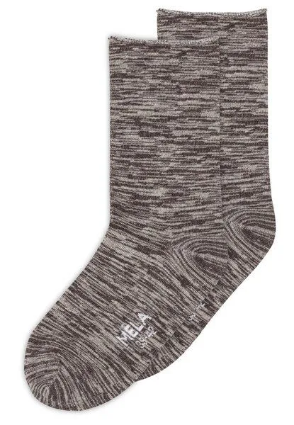 MELA MELA Rollsaum Socken 2 Paare aus 100% Bio-Baumwolle, Birke / braun mix, – Produktbild 1 von 1