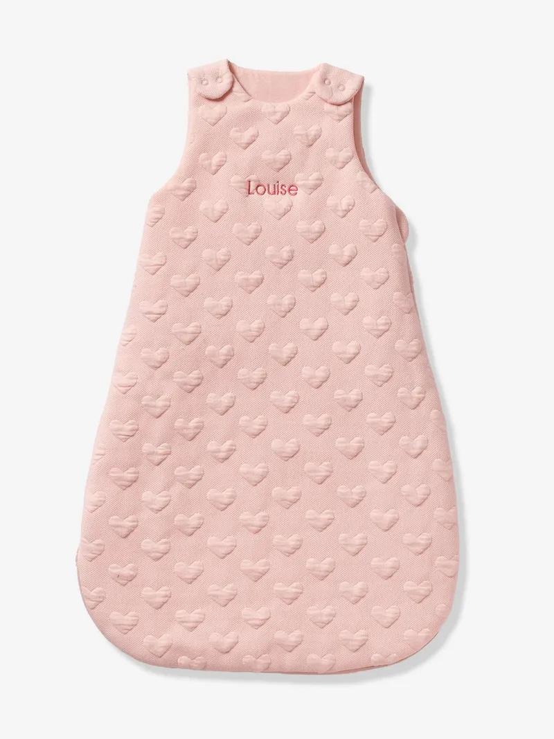 Vertbaudet Ärmelloser Baby Schlafsack JACQUARD TOG 2, Hellrosa, – Produktbild 2 von 3